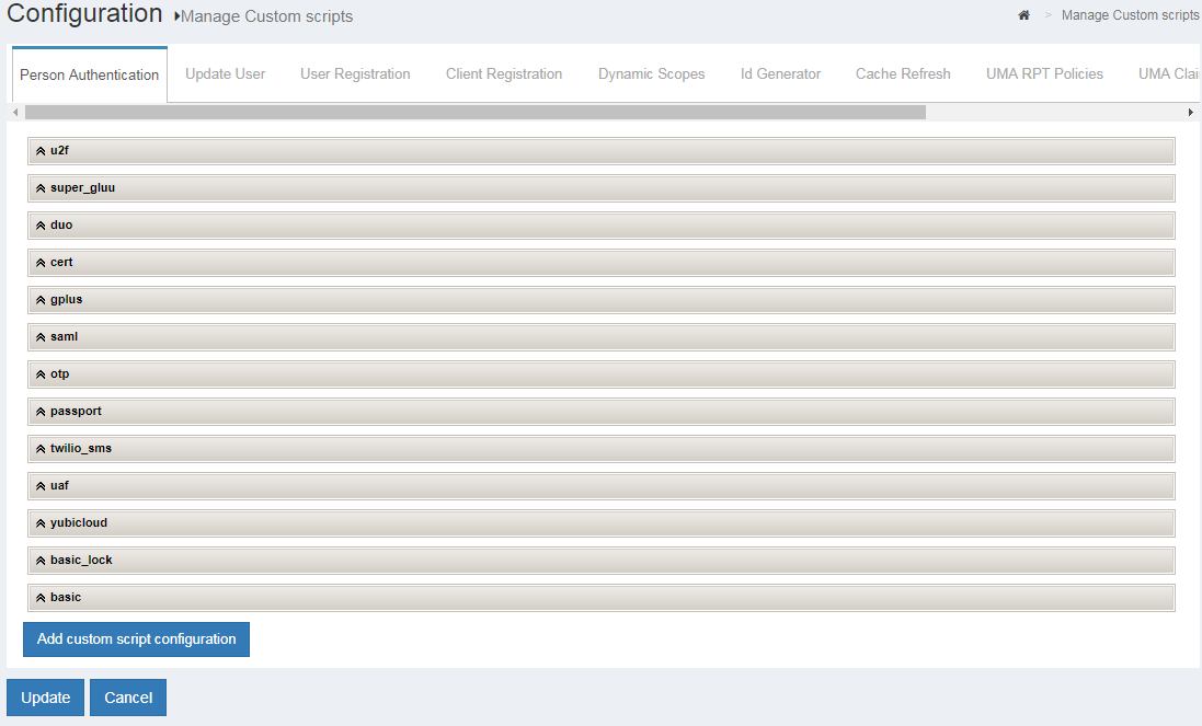 Manage Custom Scripts