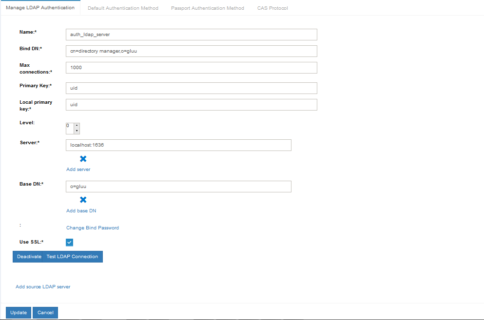 Manage LDAP Authentication