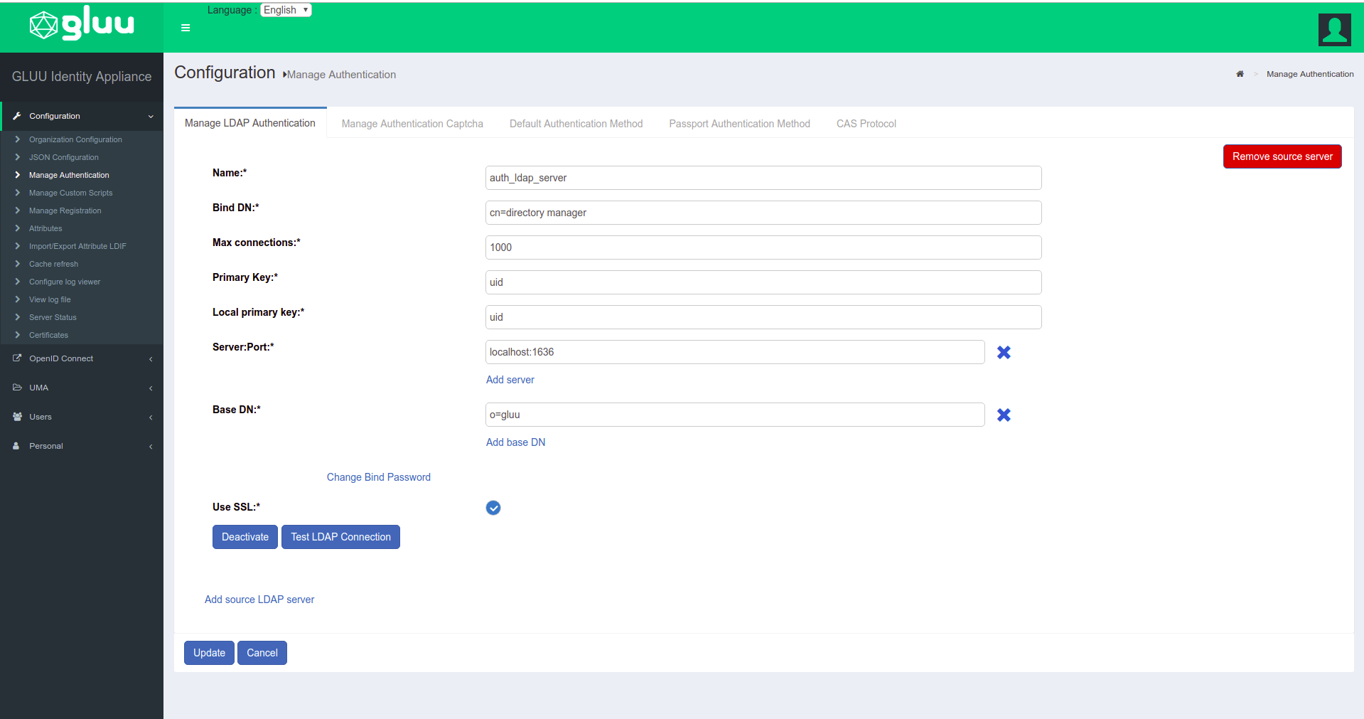 Manage LDAP Authentication