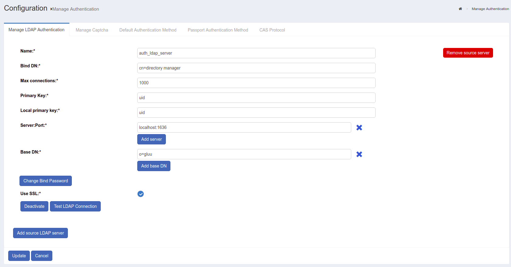 Manage LDAP Authentication