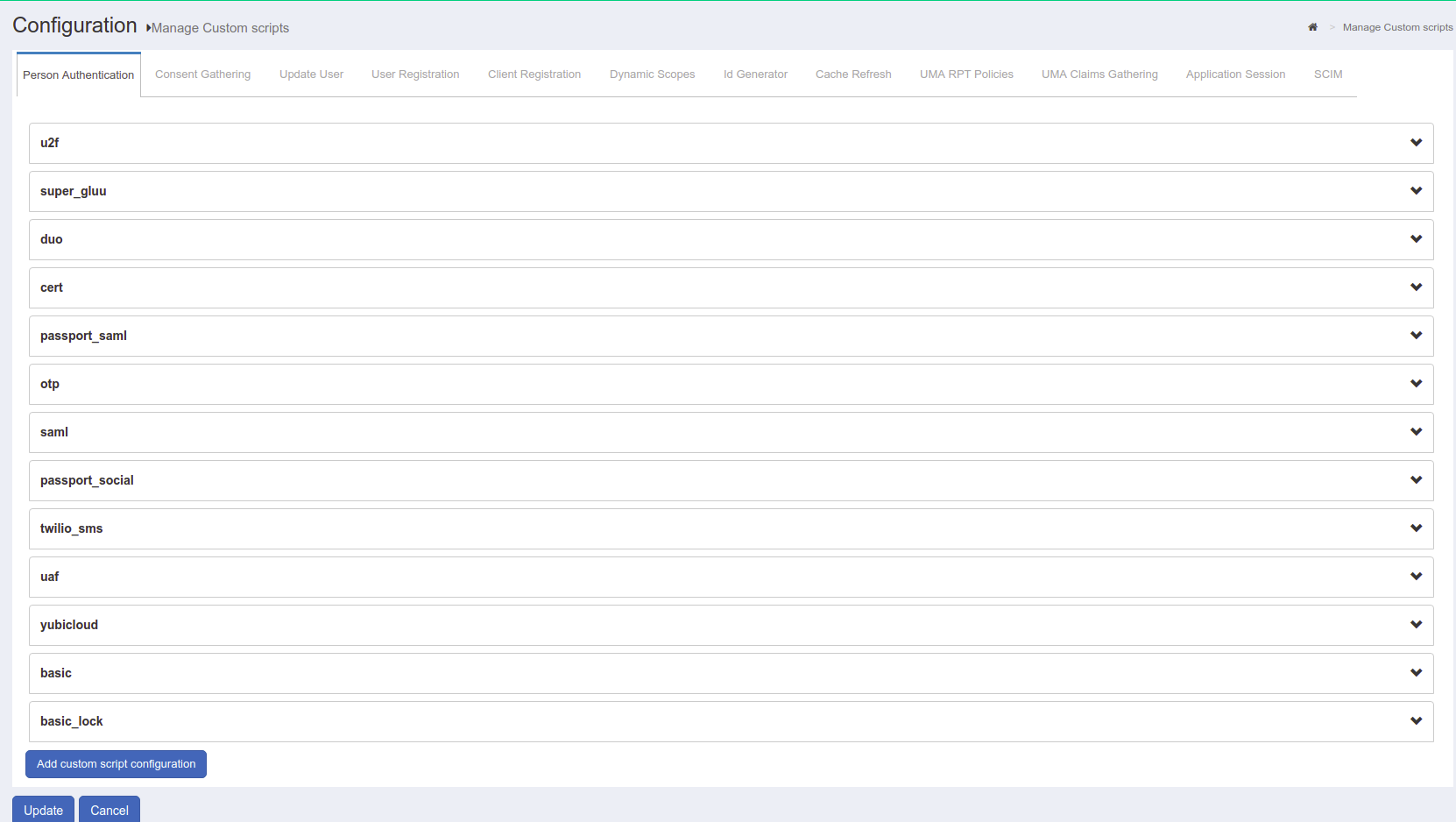 Manage Custom Scripts