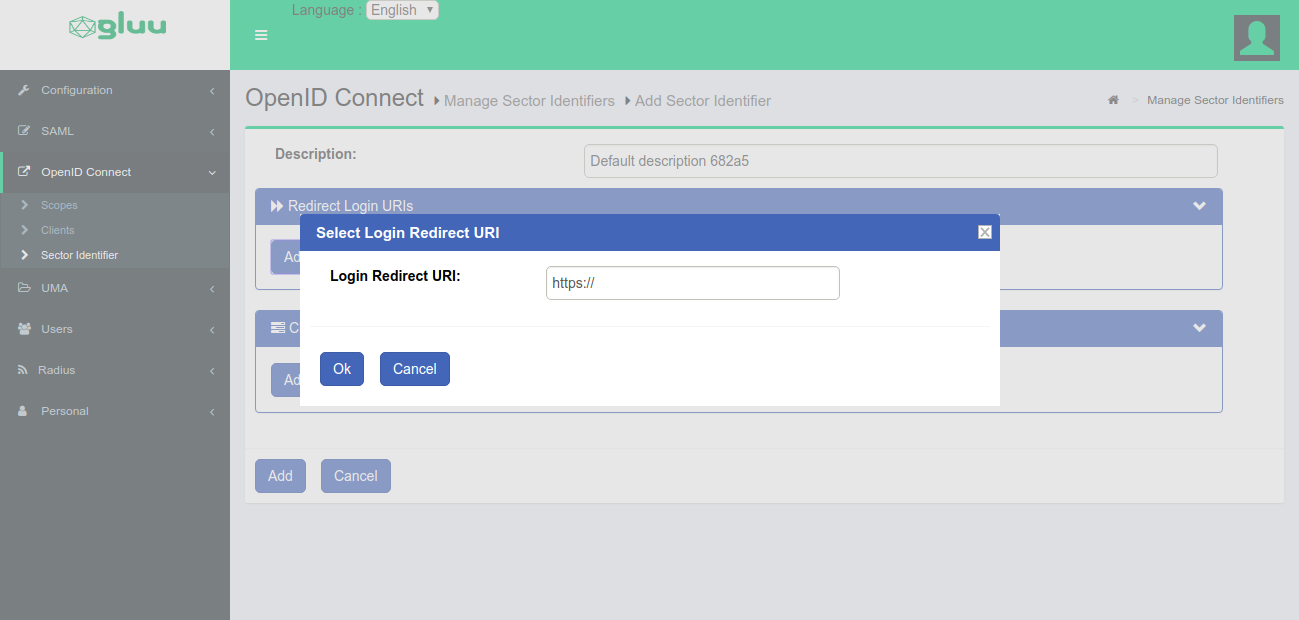 add redirect uris